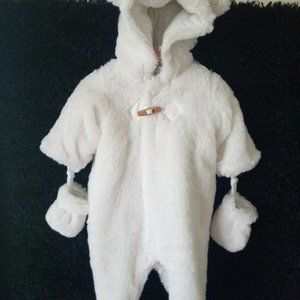 NEW Minoti Baby Furry Snow Suit Winter 0-3 months